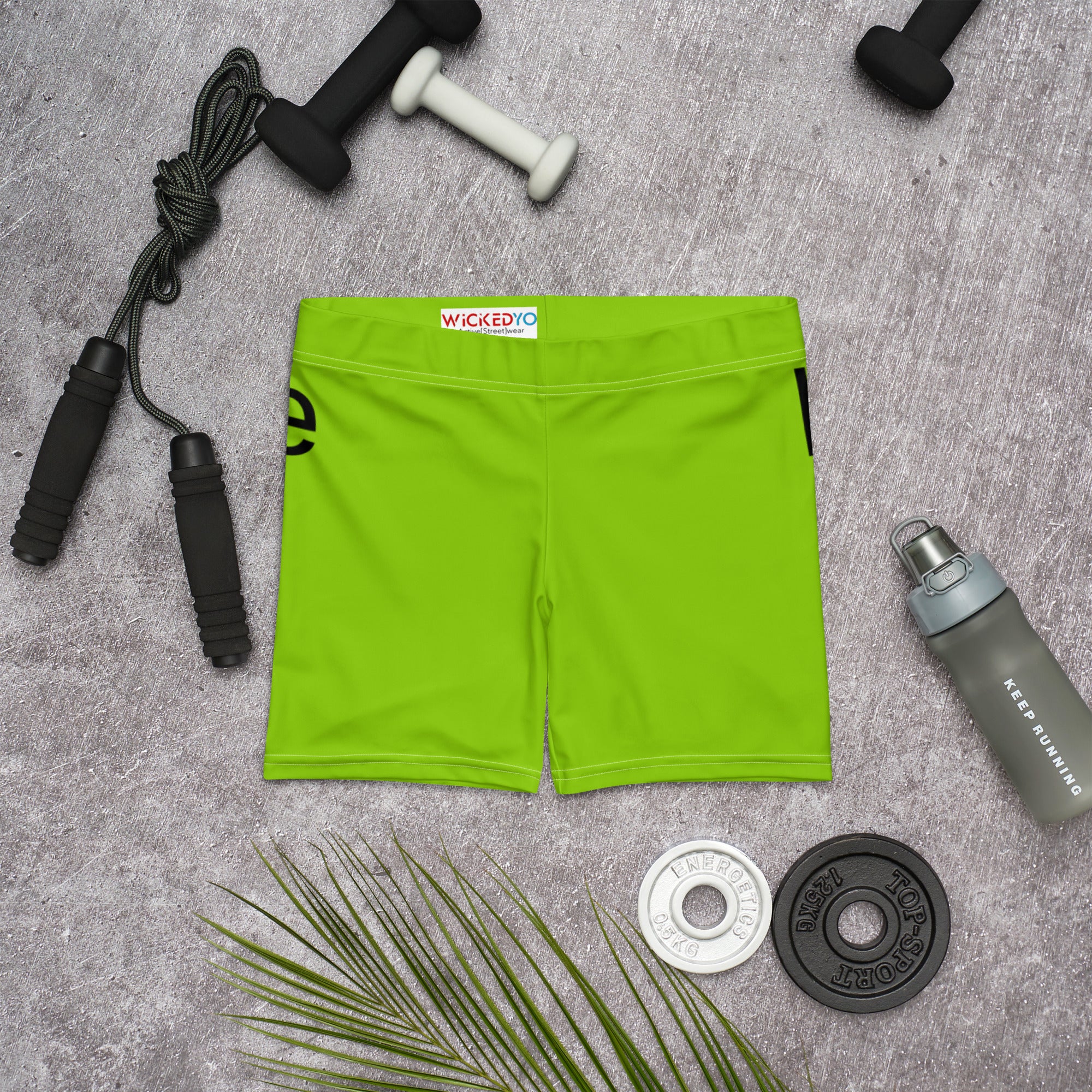 Brat Green Girls' Shorts. Black Gym Shorts. Lime Green Workout Shorts. WickedYo.
